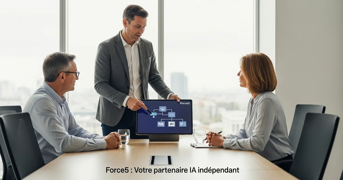 Illustration IA dans vos ERP et CRM : Guide Performance 2025 - Guide expert transformation ERP PME Force5
